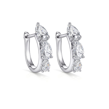 0.98CT Lab-Grown Diamond Pear Hoop Earrings in 14K
