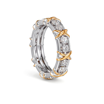 Two-Tone Crisscross Lab-Grown Diamond Band