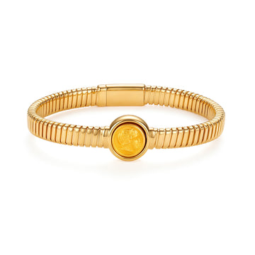 K18 Italian Vintage Coin Flex Bracelet