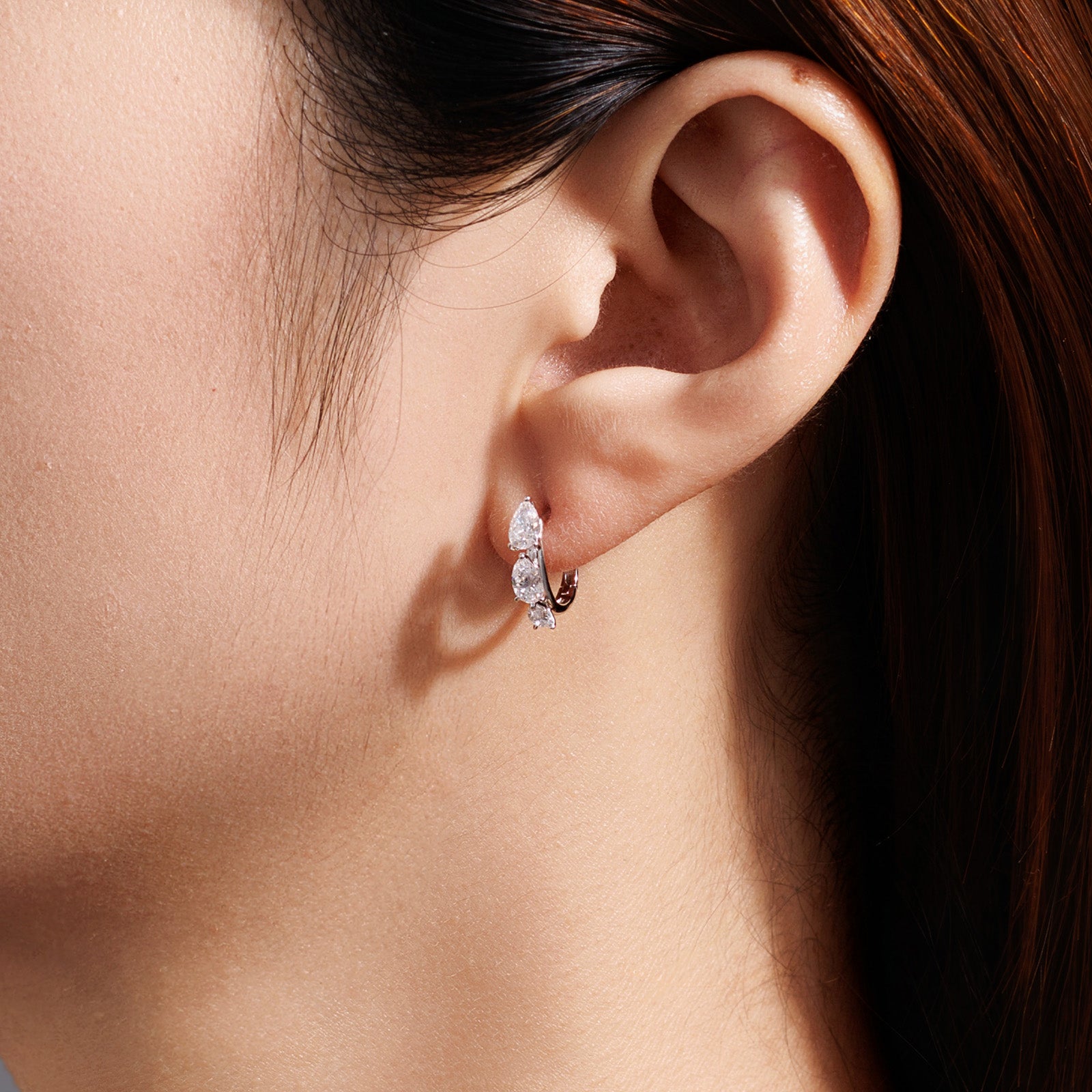 0.98CT Lab-Grown Diamond Pear Hoop Earrings in 14K