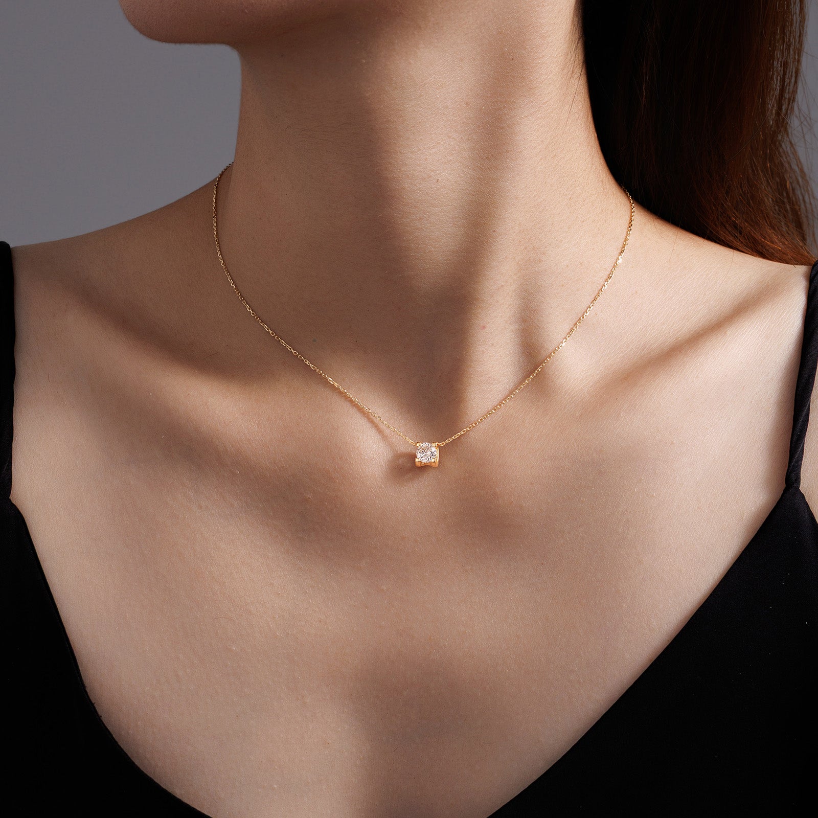 0.6CT Square-Set Lab-Grown Diamond Necklace