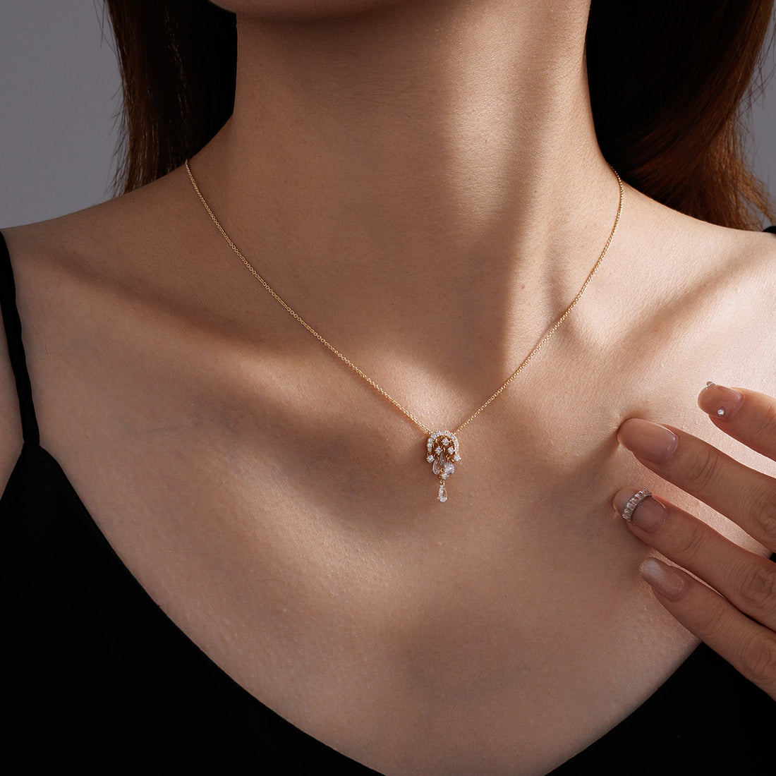 0.69CT Lab-Grown Diamond Tassel Pendant Necklace in 14K