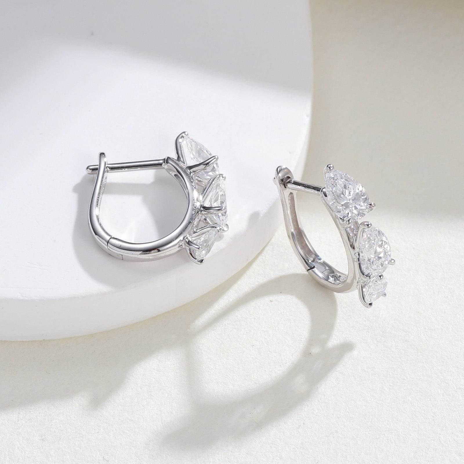 0.98CT Lab-Grown Diamond Pear Hoop Earrings in 14K