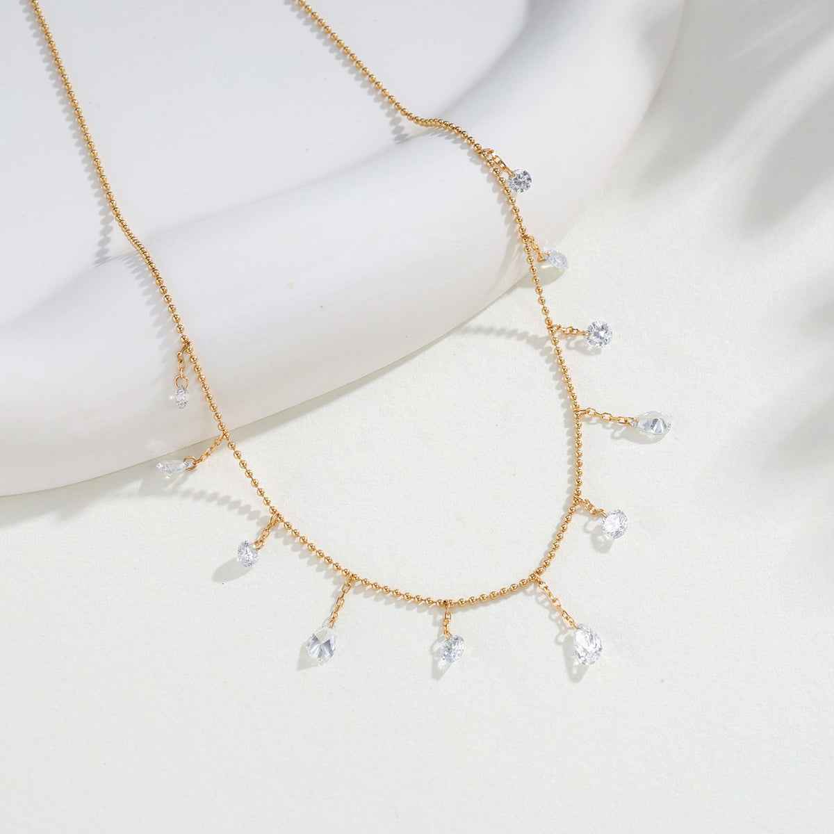 ⭐️1.65CT Lab-Diamond Dangling Station Necklace 18K
