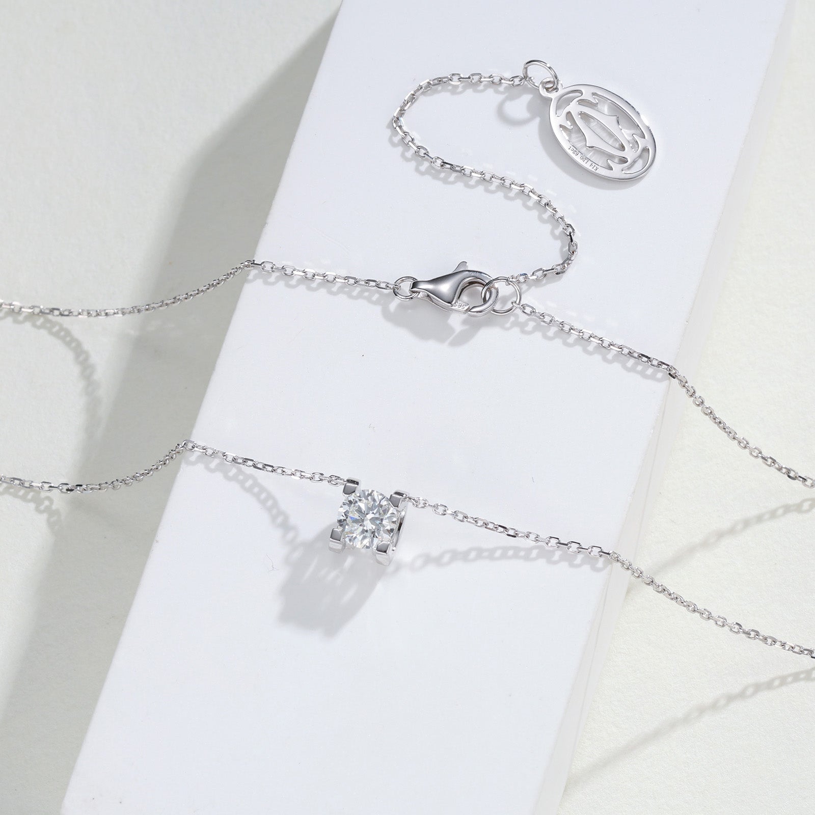 0.6CT Square-Set Lab-Grown Diamond Necklace