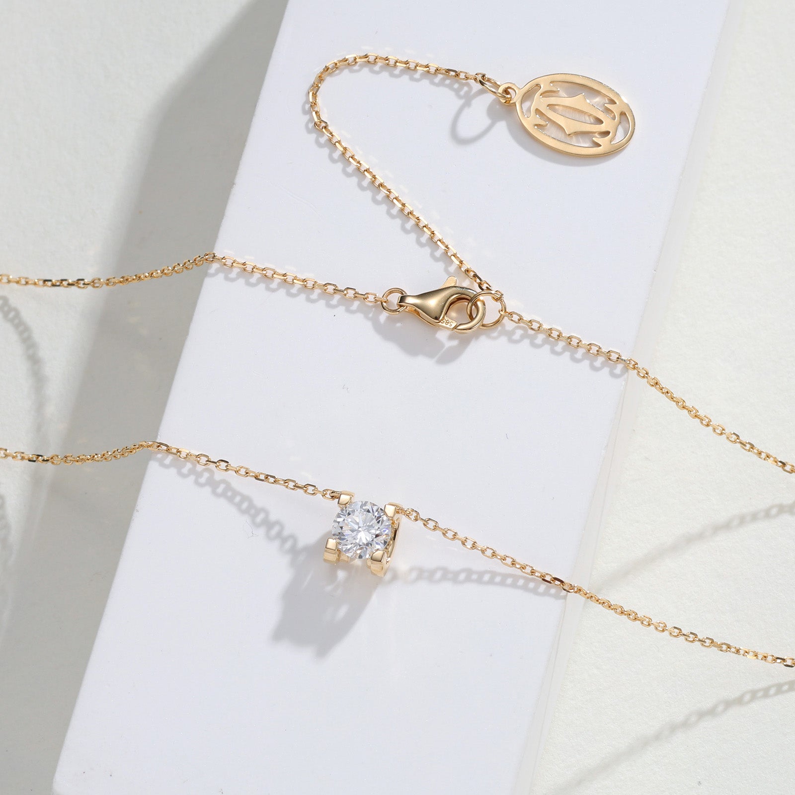 0.6CT Square-Set Lab-Grown Diamond Necklace