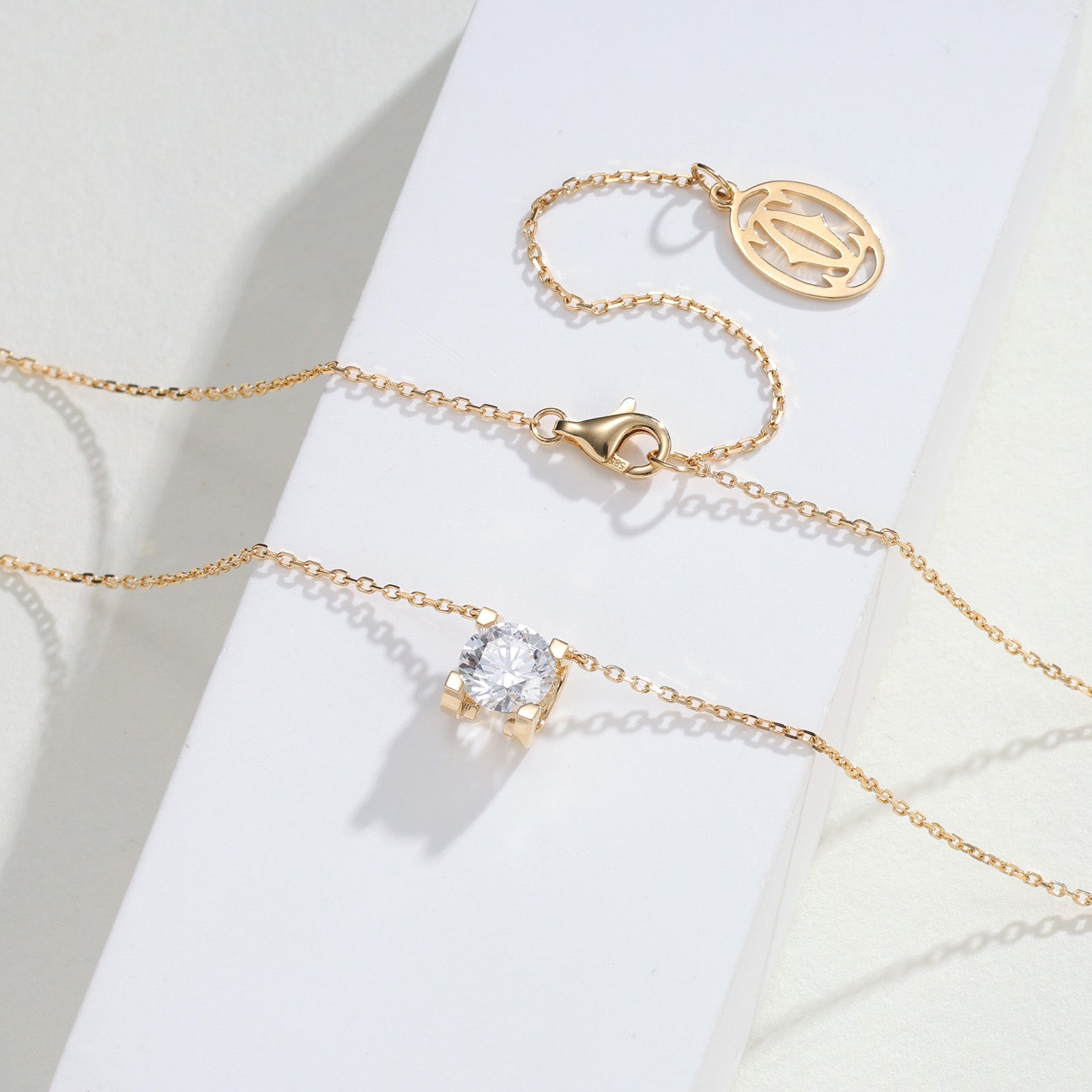 1CT Square-Set Lab-Grown Diamond Necklace