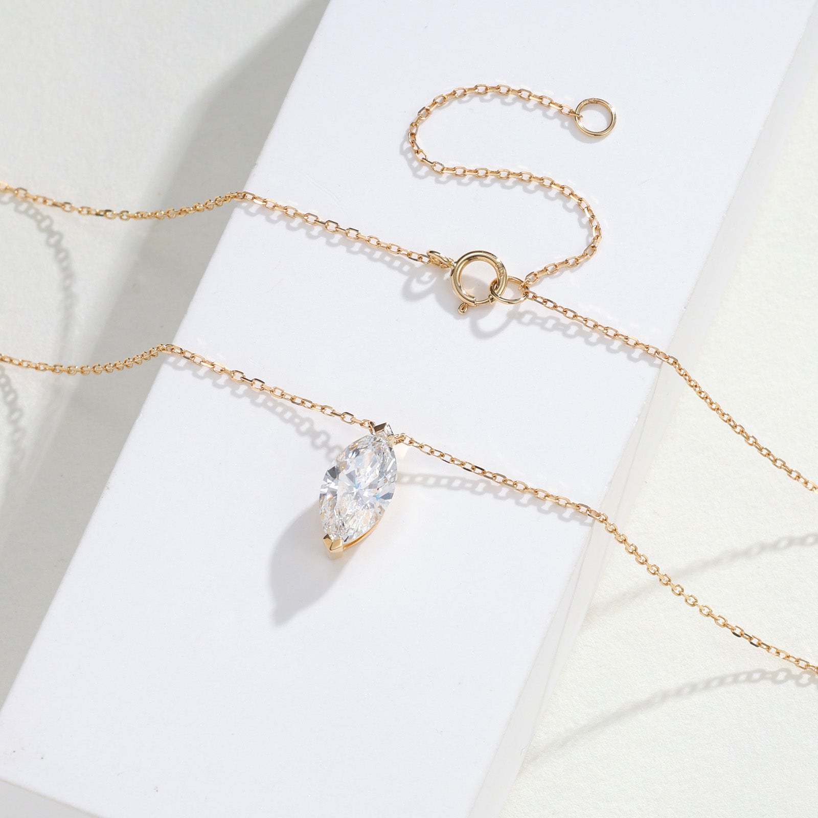 1.54CT Lab-Grown Diamond Marquise Solitaire Necklace in 14K