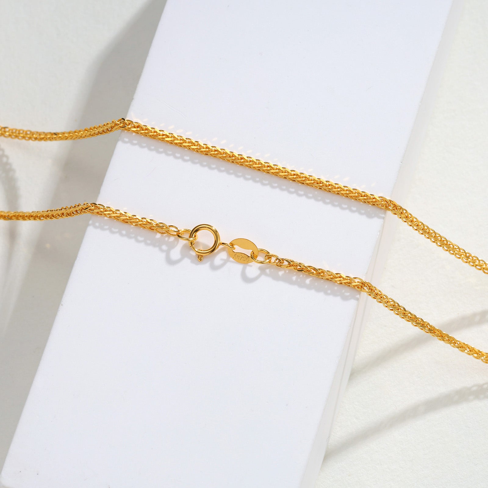 18K Solid Gold Chopin Chain Necklace