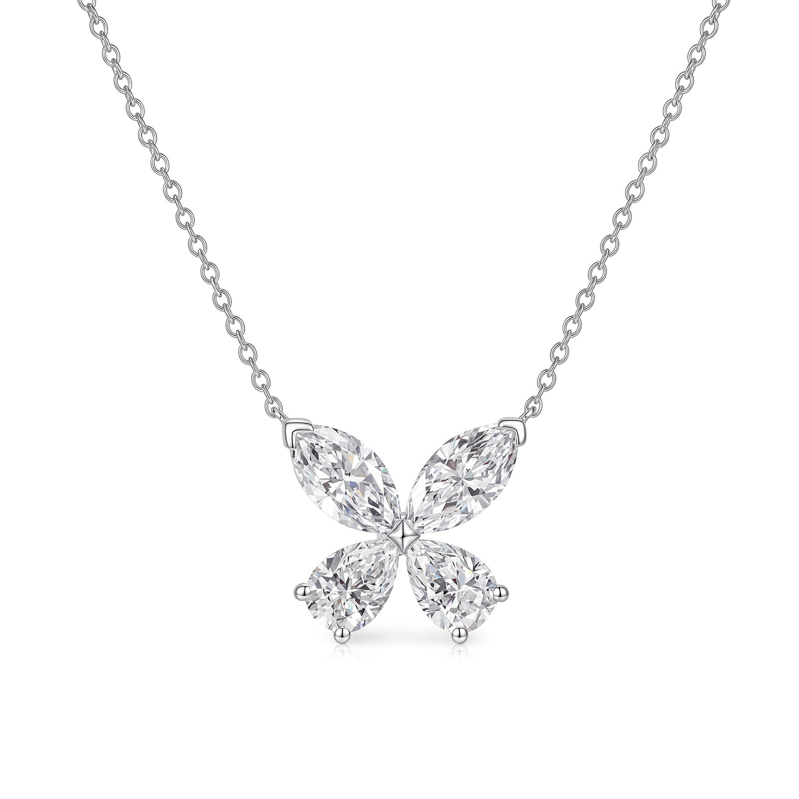 1.66CT Lab Grown Diamond Butterfly Necklace In 18K Gold