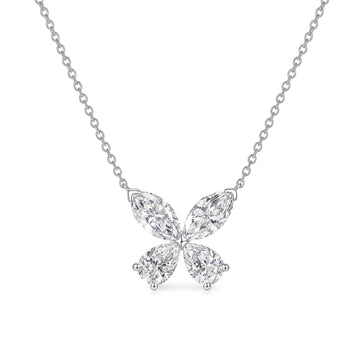1.66CT Lab Grown Diamond Butterfly Necklace In 18K Gold