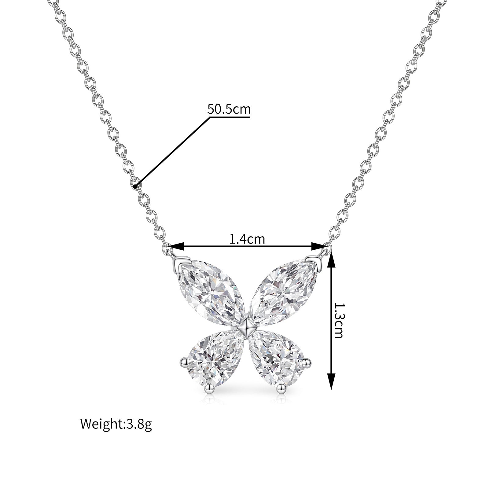 1.66CT Lab Grown Diamond Butterfly Necklace In 18K Gold