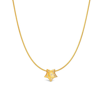 18K Solid Gold  Textured Star Diamond Pendant Charm