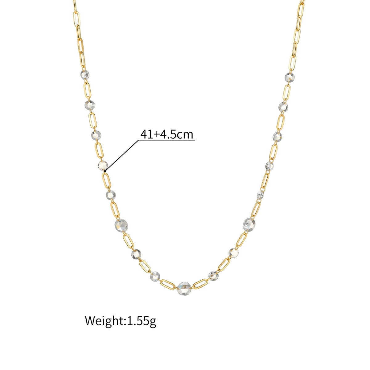⭐️Lab-Diamond Round Satellite Necklace 14K