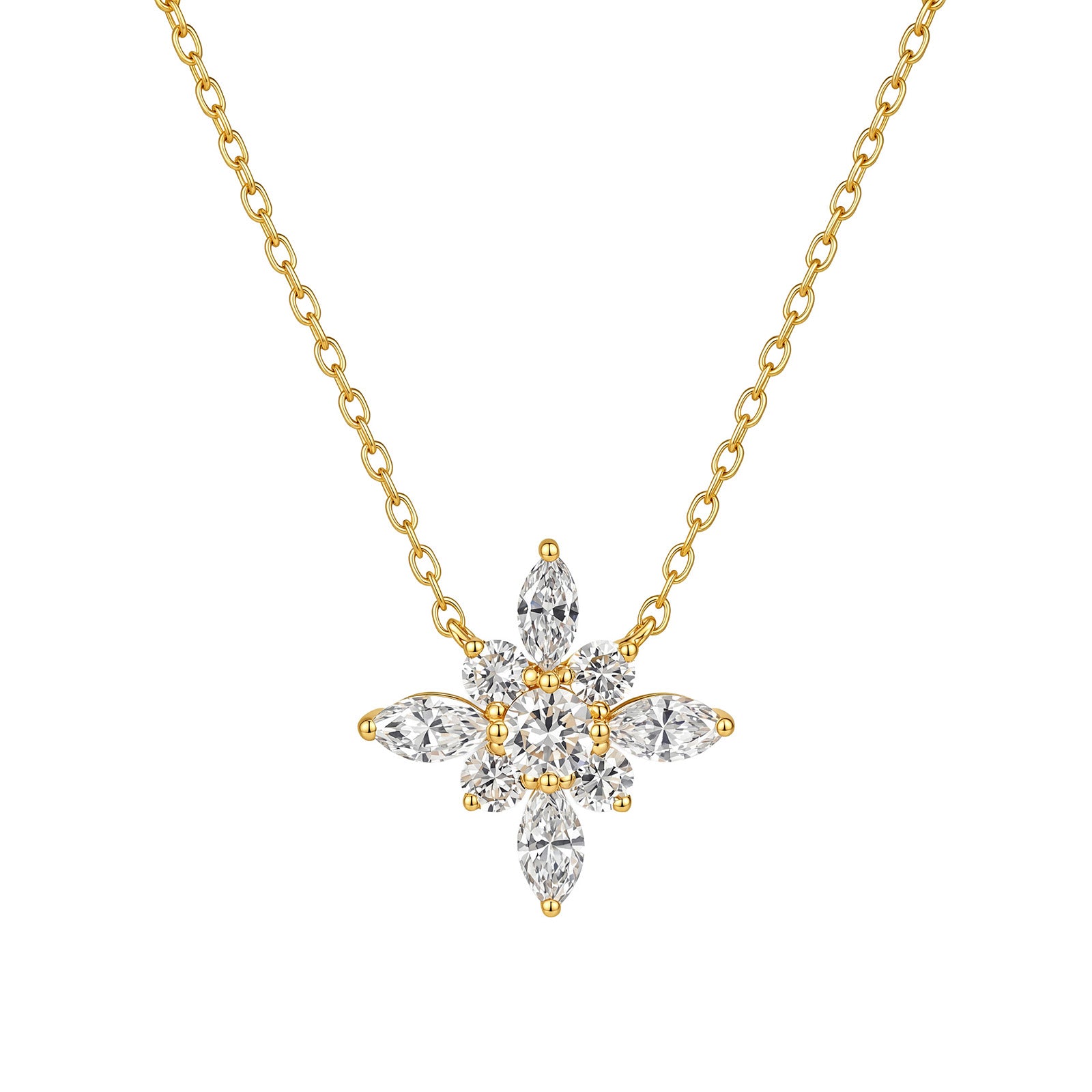 0.61CT Lab Grown Diamond Star Pendant Necklace in 14K Yellow Gold