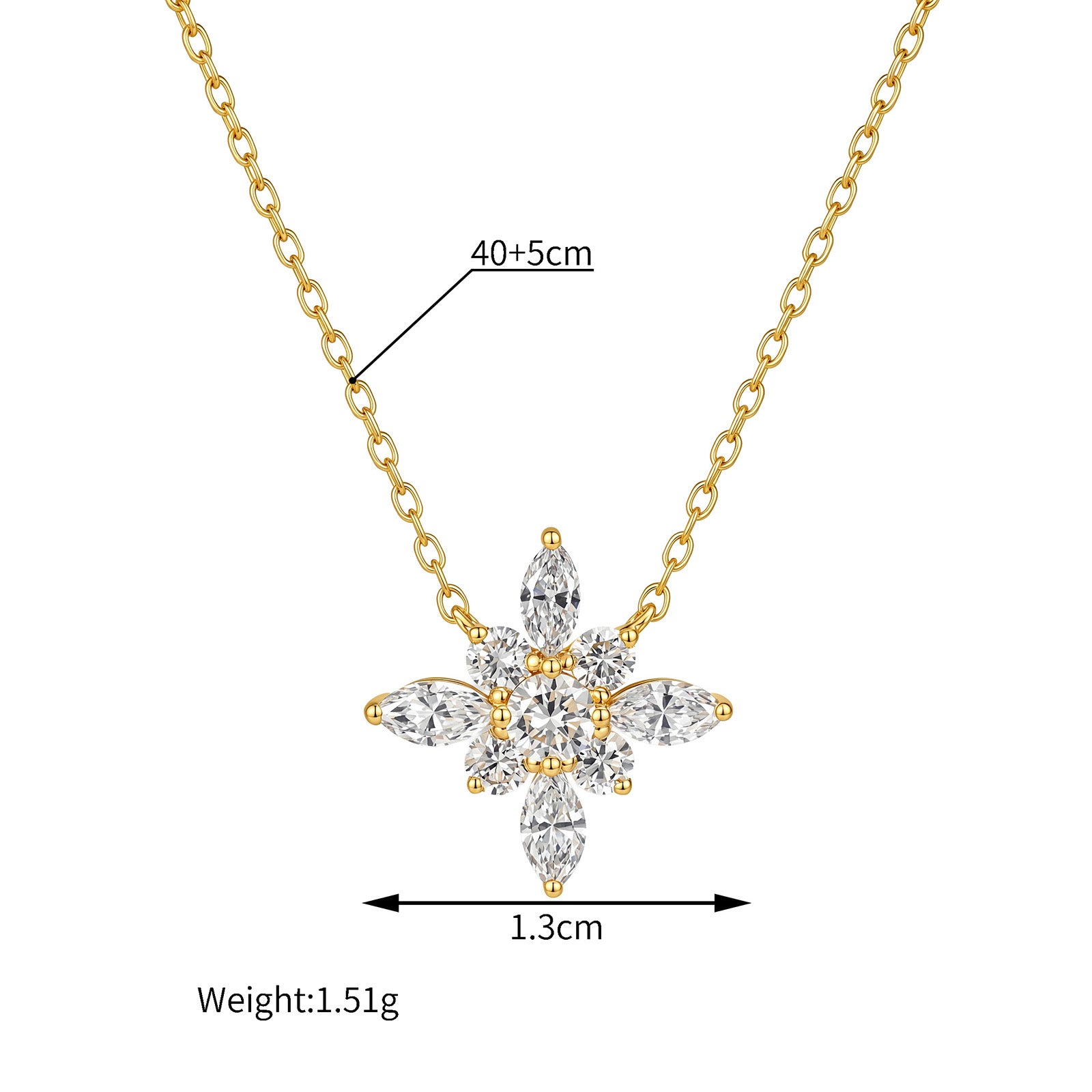0.61CT Lab Grown Diamond Star Pendant Necklace in 14K Yellow Gold