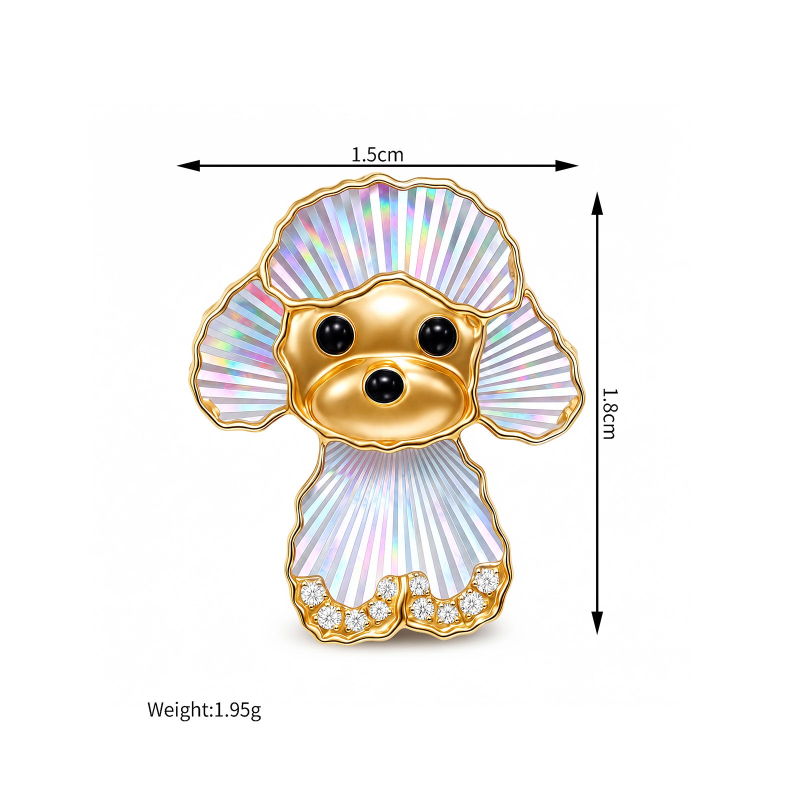 Poodle Dog Lumière Brooch