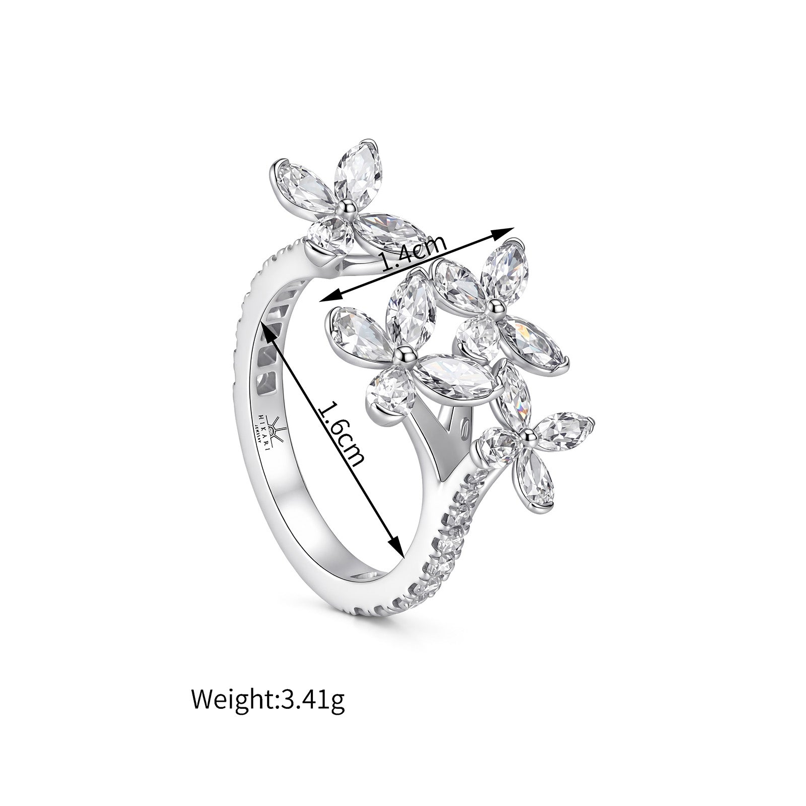 1.79CT Lab Grown Diamond Butterfly Ring in 14K White Gold