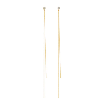 Snake Chain&Natural Diamond Earrings In 18K Yellow Gold