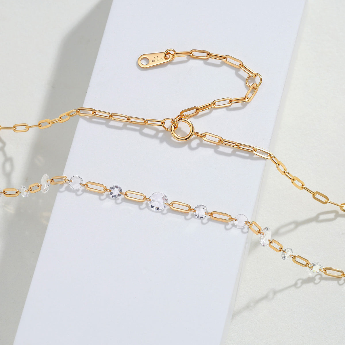 ⭐️Lab-Diamond Round Satellite Necklace 14K