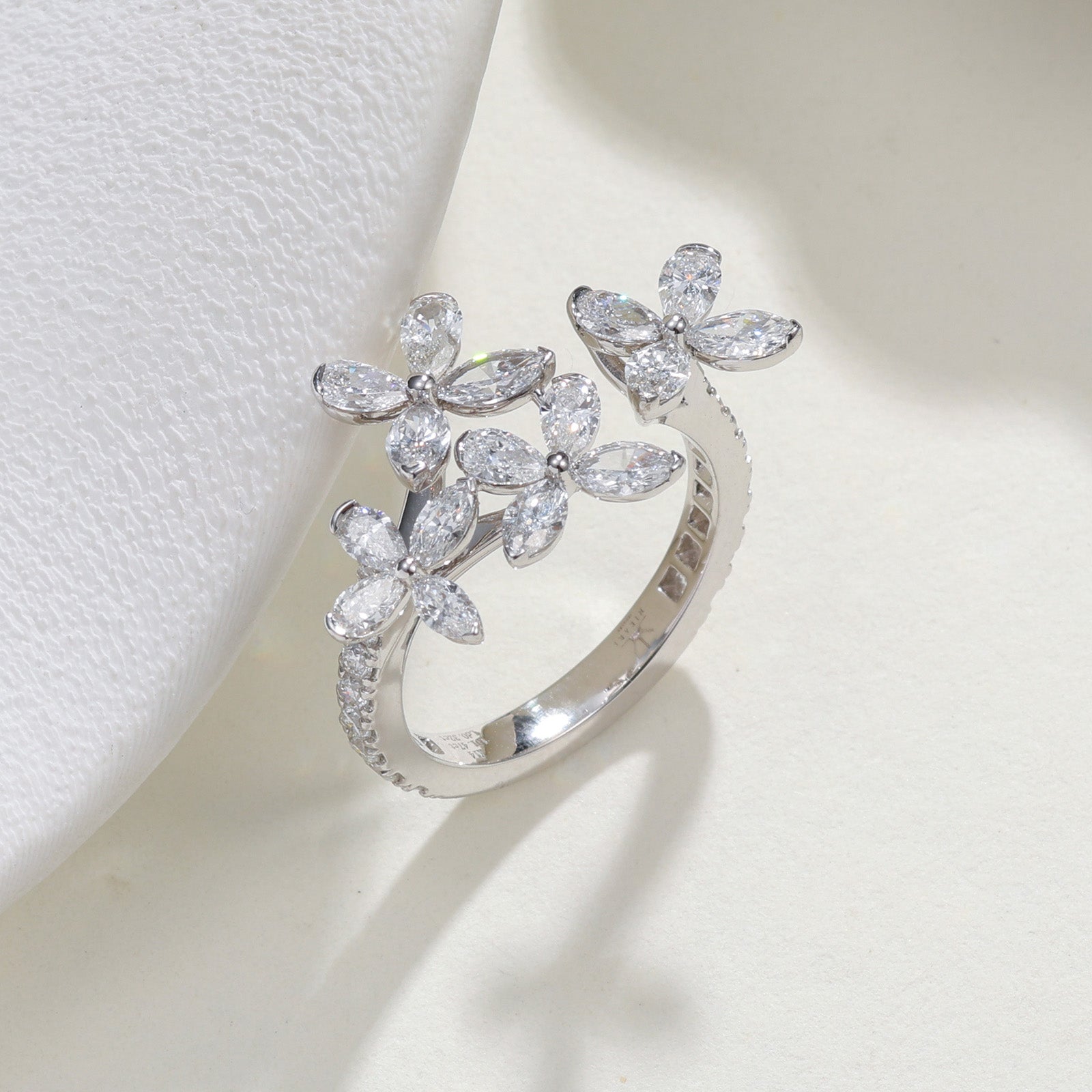 1.79CT Lab Grown Diamond Butterfly Ring in 14K White Gold