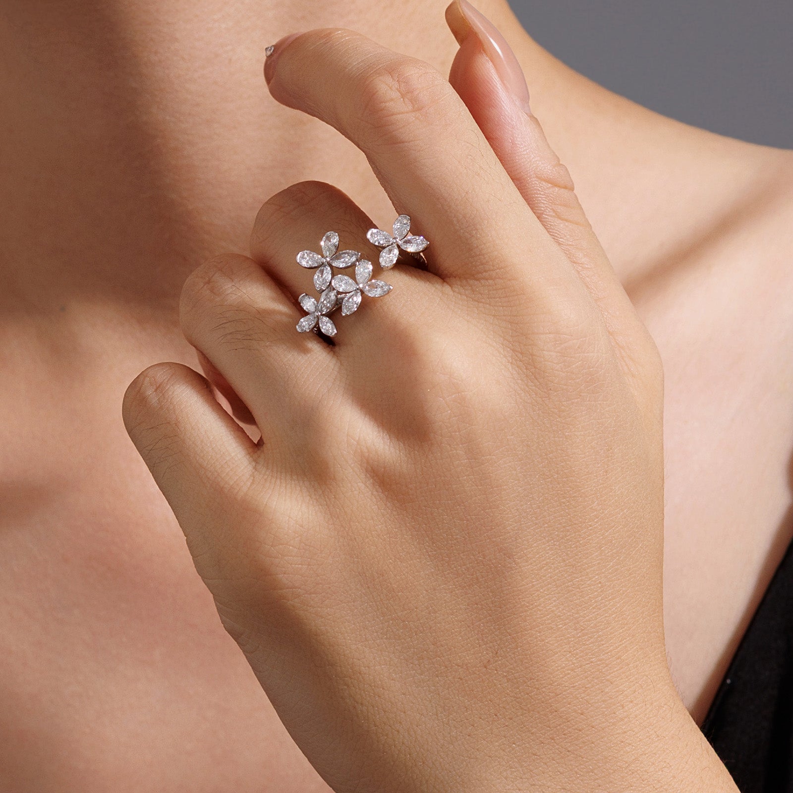 1.79CT Lab Grown Diamond Butterfly Ring in 14K White Gold