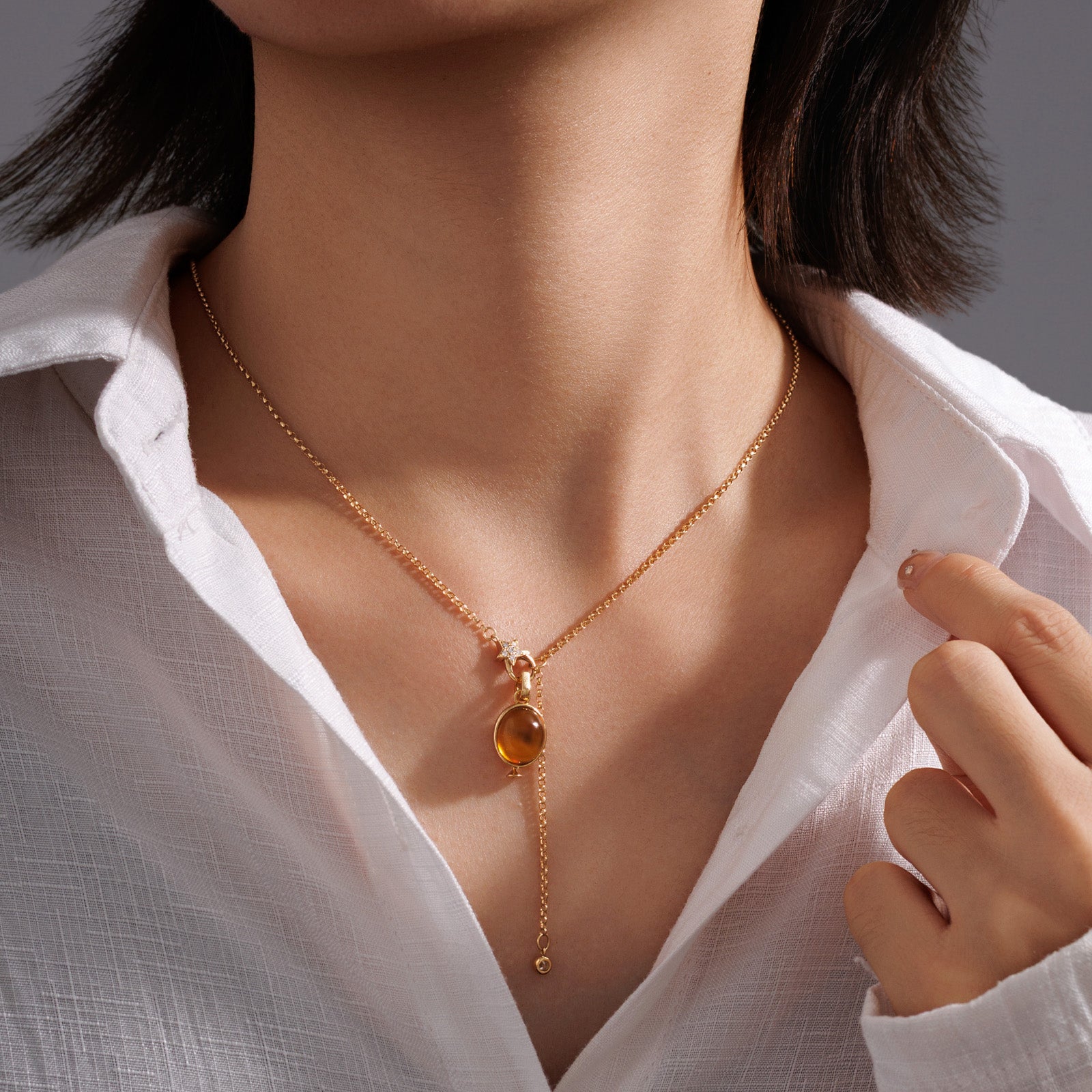 Bezel‑Set Multi‑Stone Enhancer Pendant ( Pendant Only)
