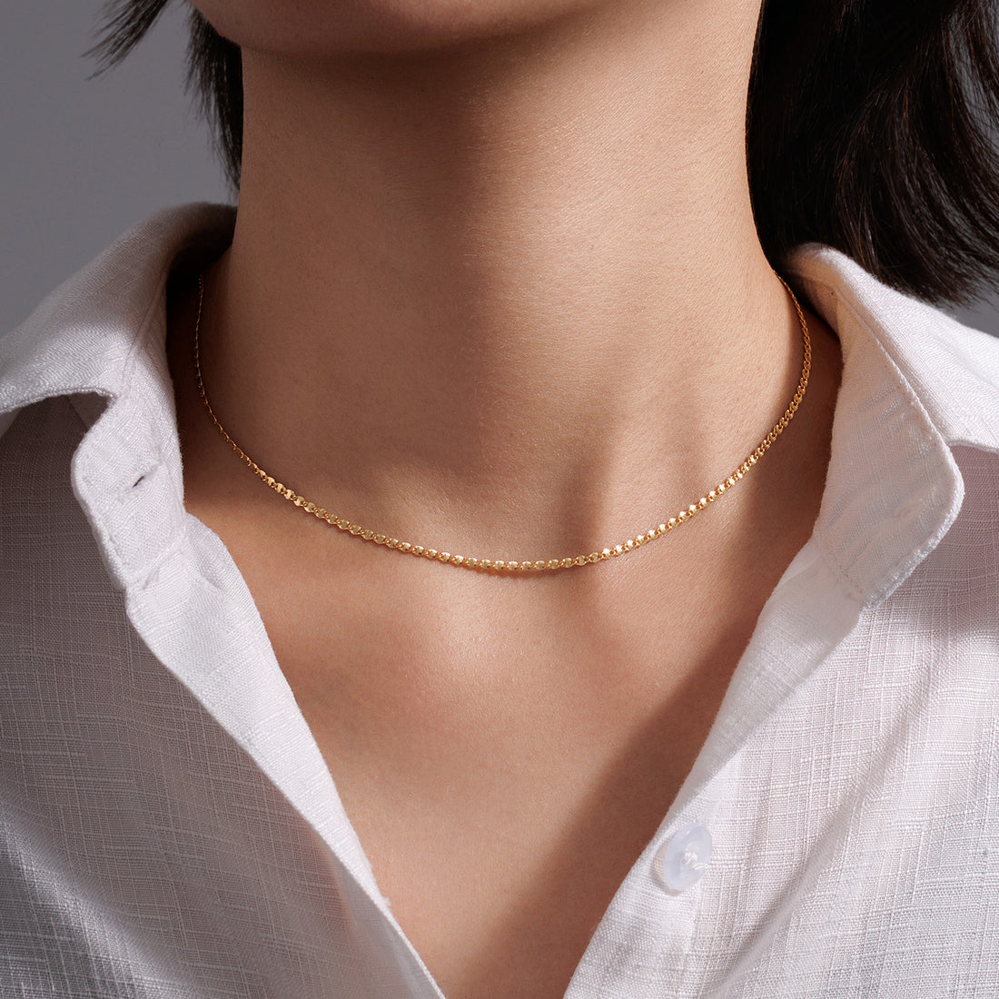 18K Solid Gold Necklace 2.24g