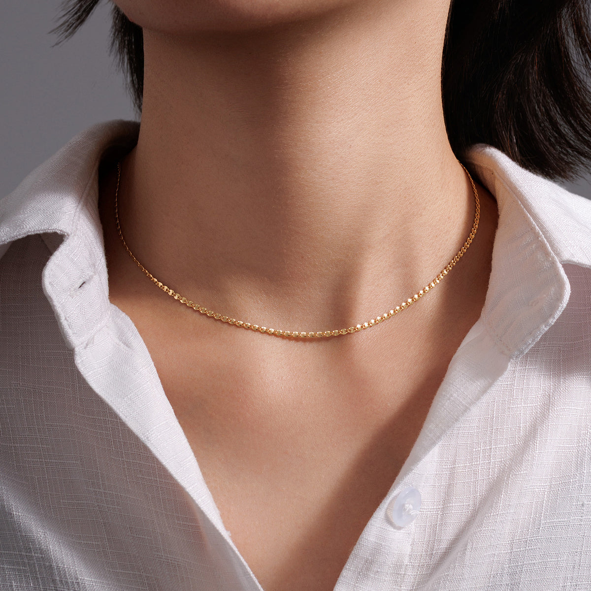18K Solid Gold Necklace 2.24g