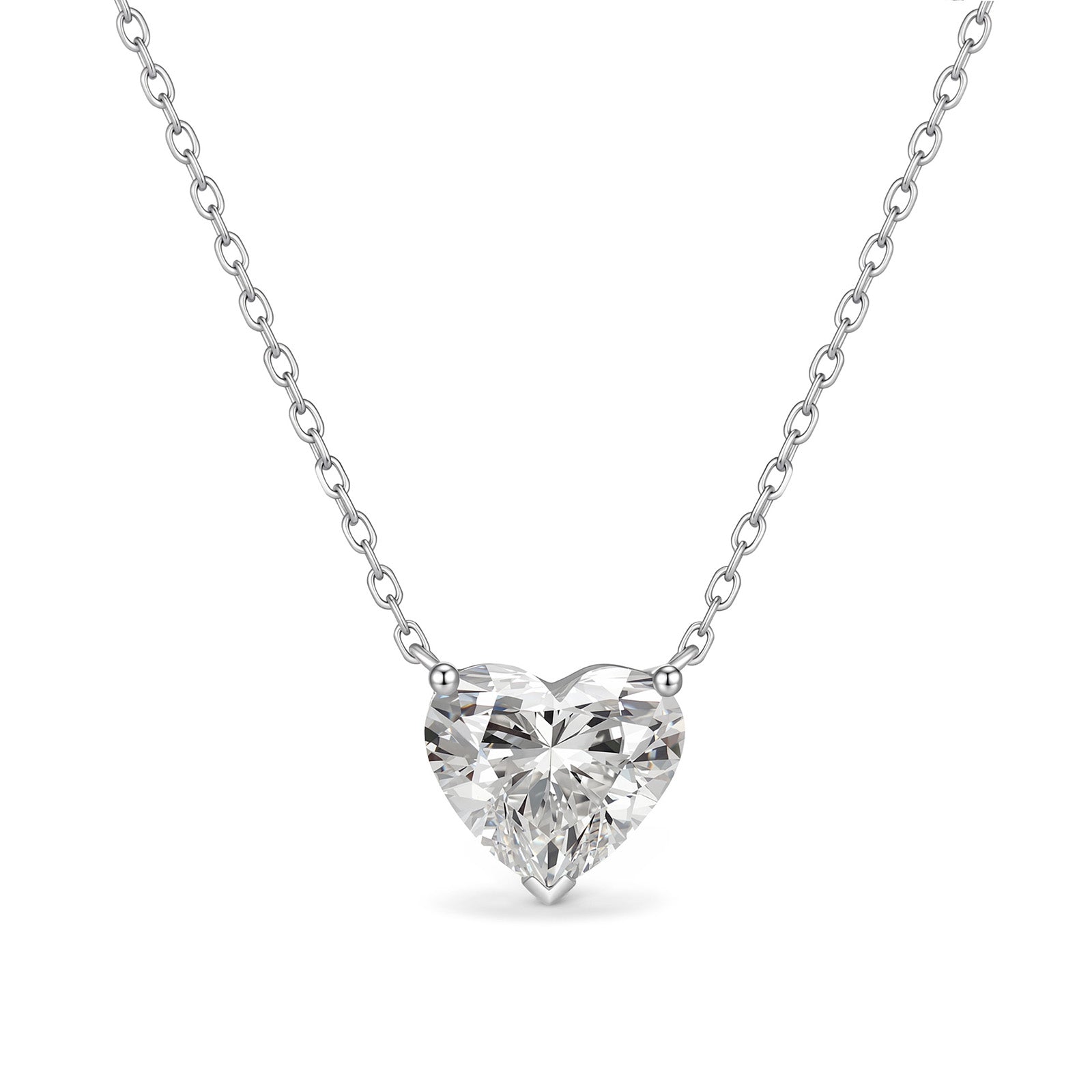 1.55ct Certified Lab Grown Diamond Heart‑Shaped Necklace in 14K