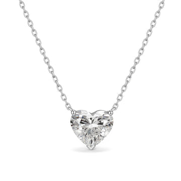 1.55ct Certified Lab Grown Diamond Heart‑Shaped Necklace in 14K