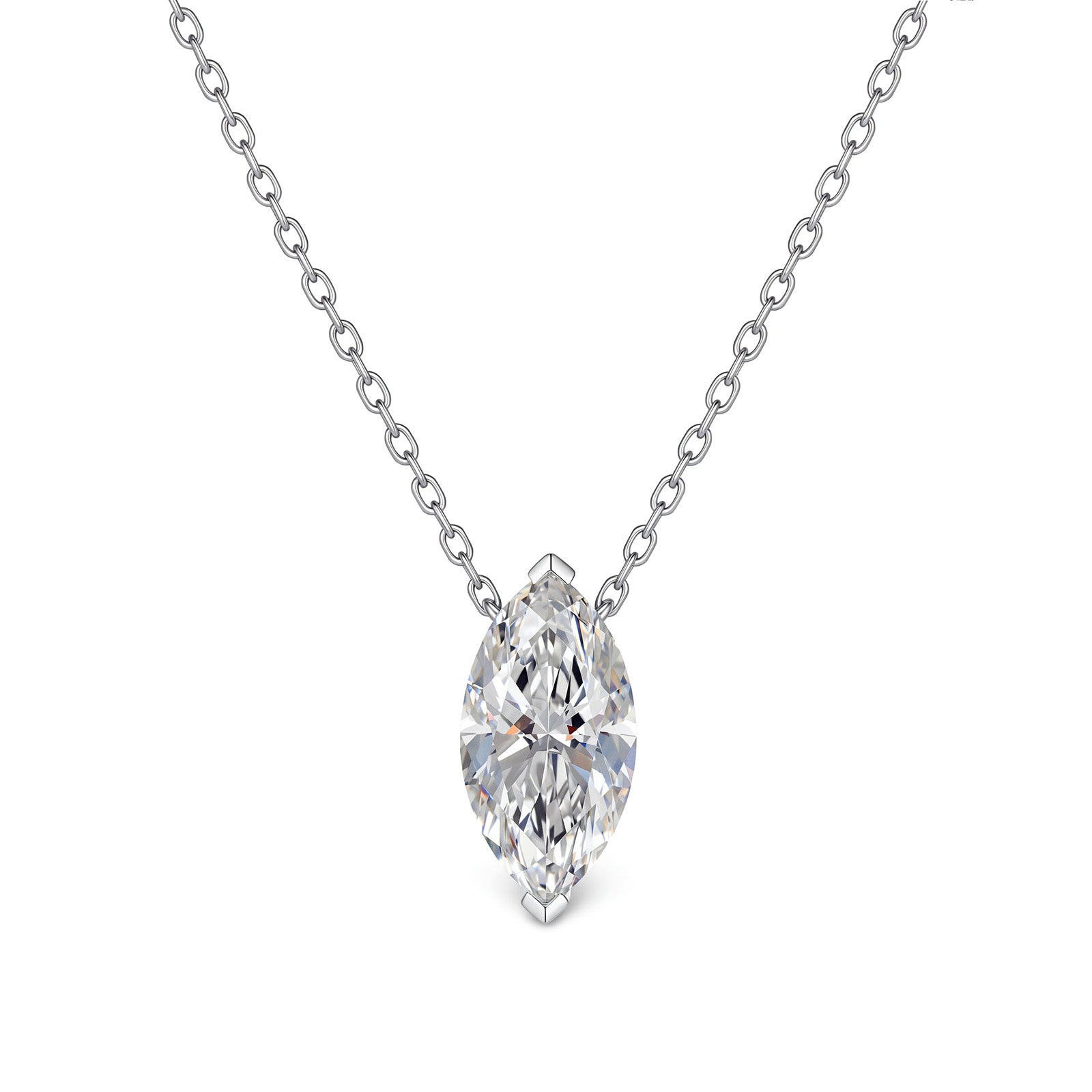 1.5ct Certified Lab Grown Diamond Marquise‑Shaped Necklace in 14K