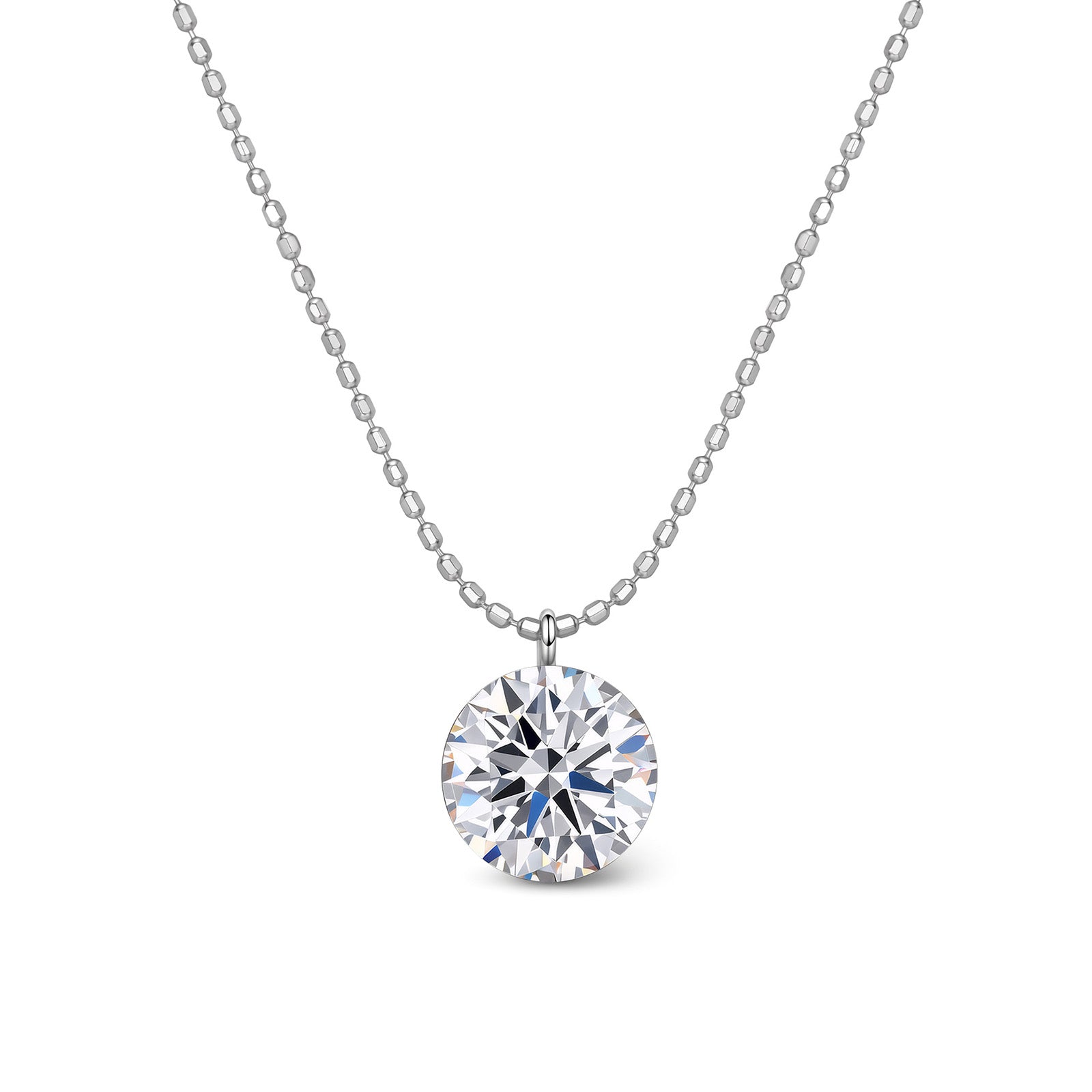 1.58ct-0.57ct Lab Grown Diamond Bezel‑Set Bubble Pendant Necklace in 18K(Model Wearing 1.58ct)