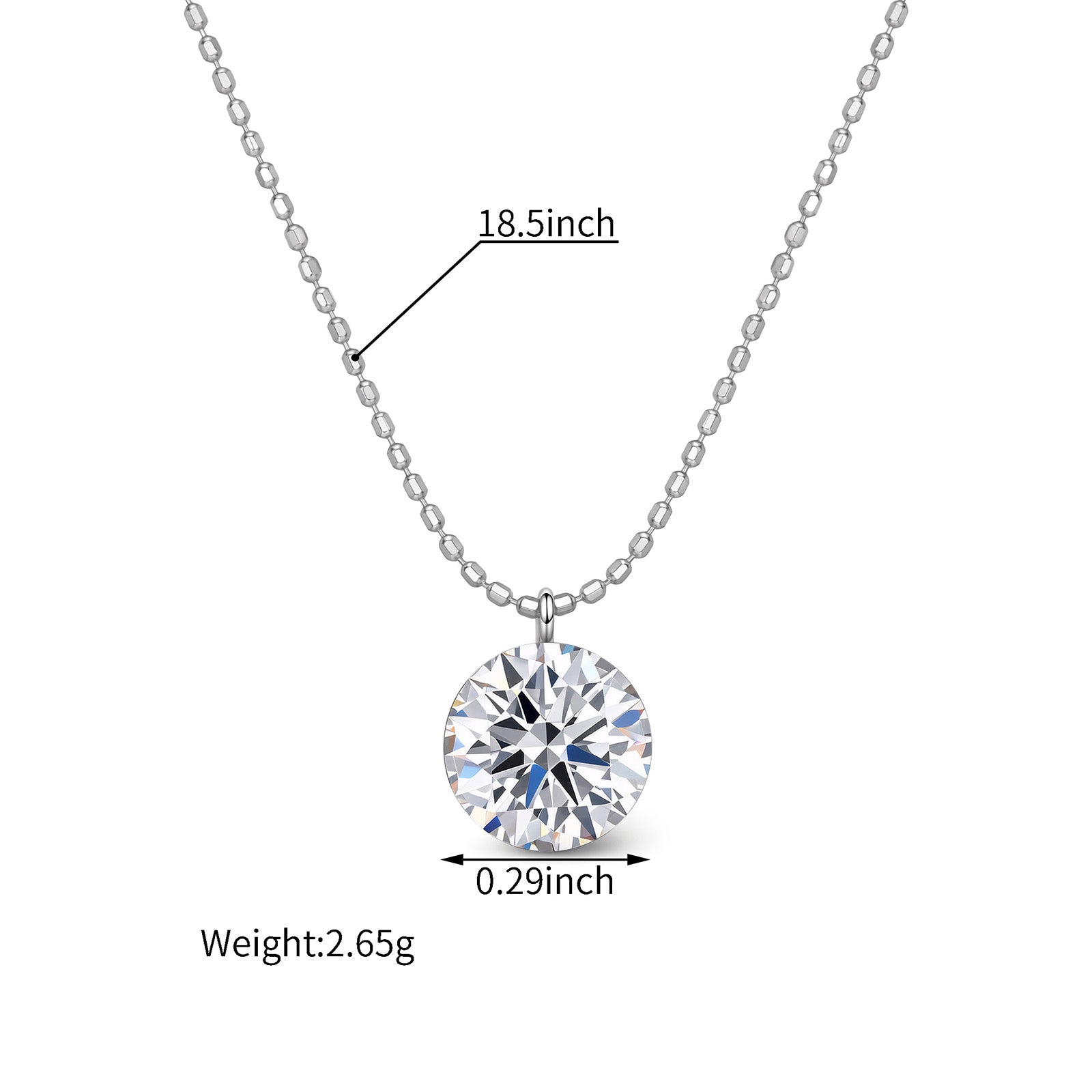 1.58ct-0.57ct Lab Grown Diamond Bezel‑Set Bubble Pendant Necklace in 18K(Model Wearing 1.58ct)