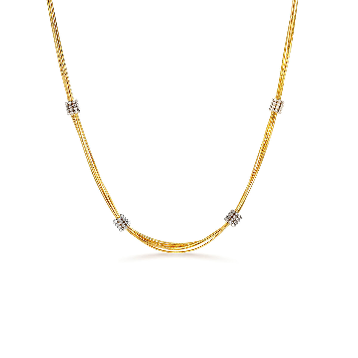 ⭐️18K Tassel Double Snake Bone Chain Station Necklace | 15.8+1.8"