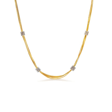 ⭐️18K Tassel Double Snake Bone Chain Station Necklace | 15.8+1.8"