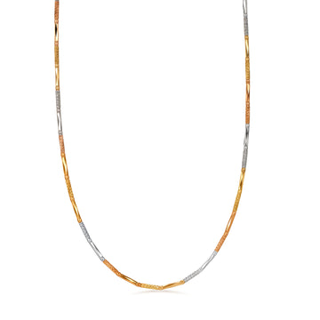 18K Three-Tone Gold Bar Station Necklace
