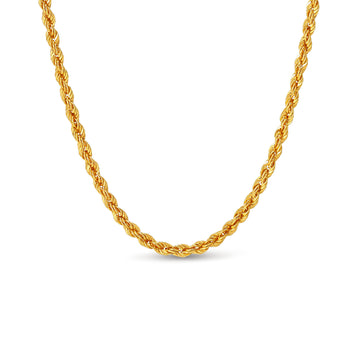 2mm 18K Yellow Gold Twisted Rope Chain Necklace| 17.72"/19.69"/23.62"