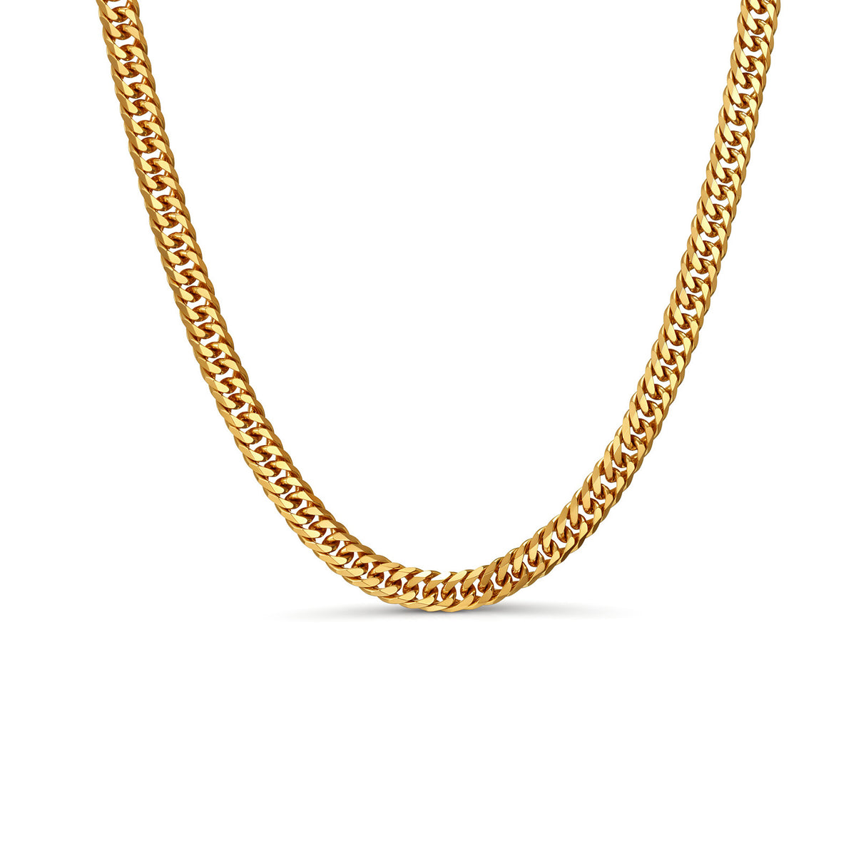 3mm 18K Yellow Gold Curb Chain Necklace | 15.8"