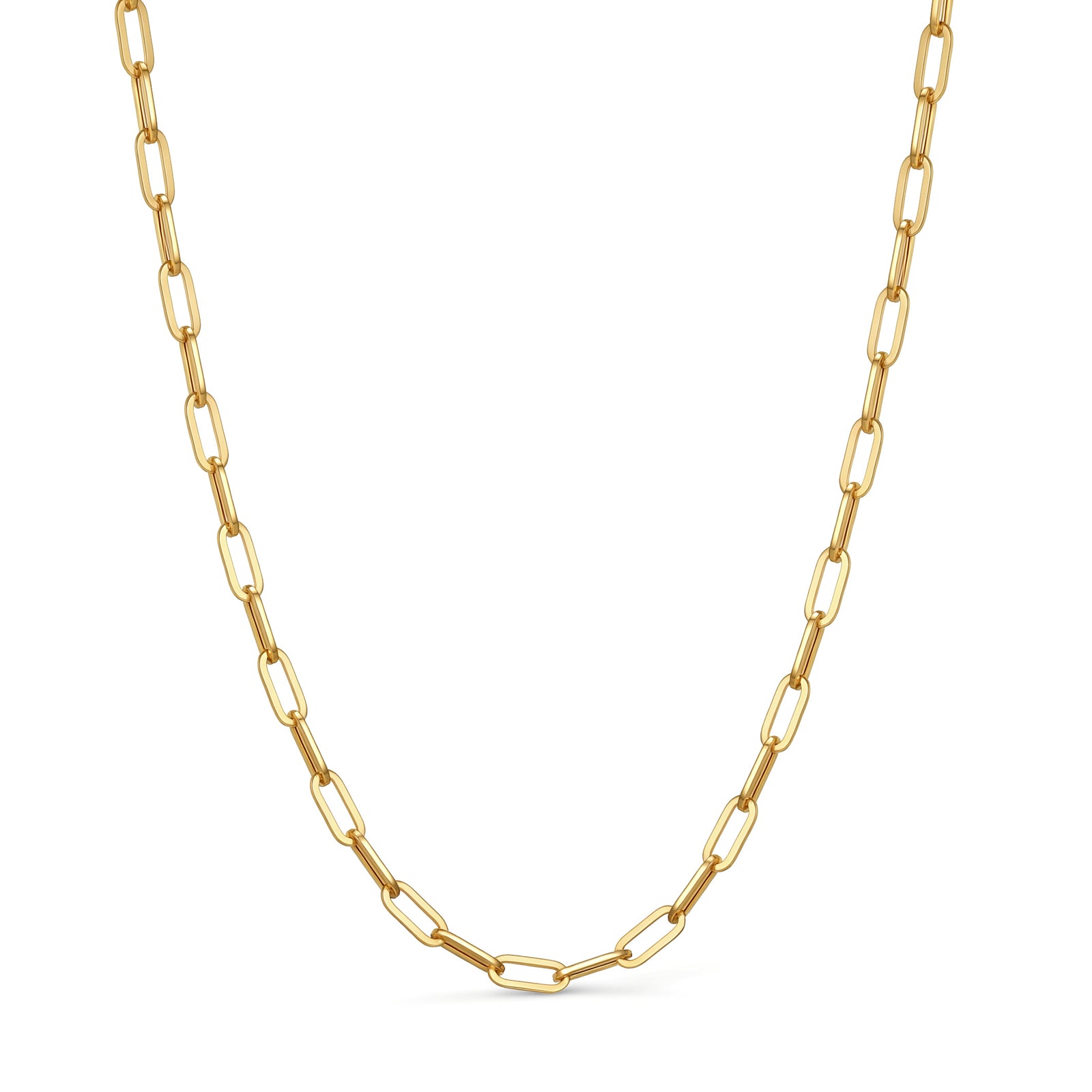 18K Solid Gold Paperclip Necklace