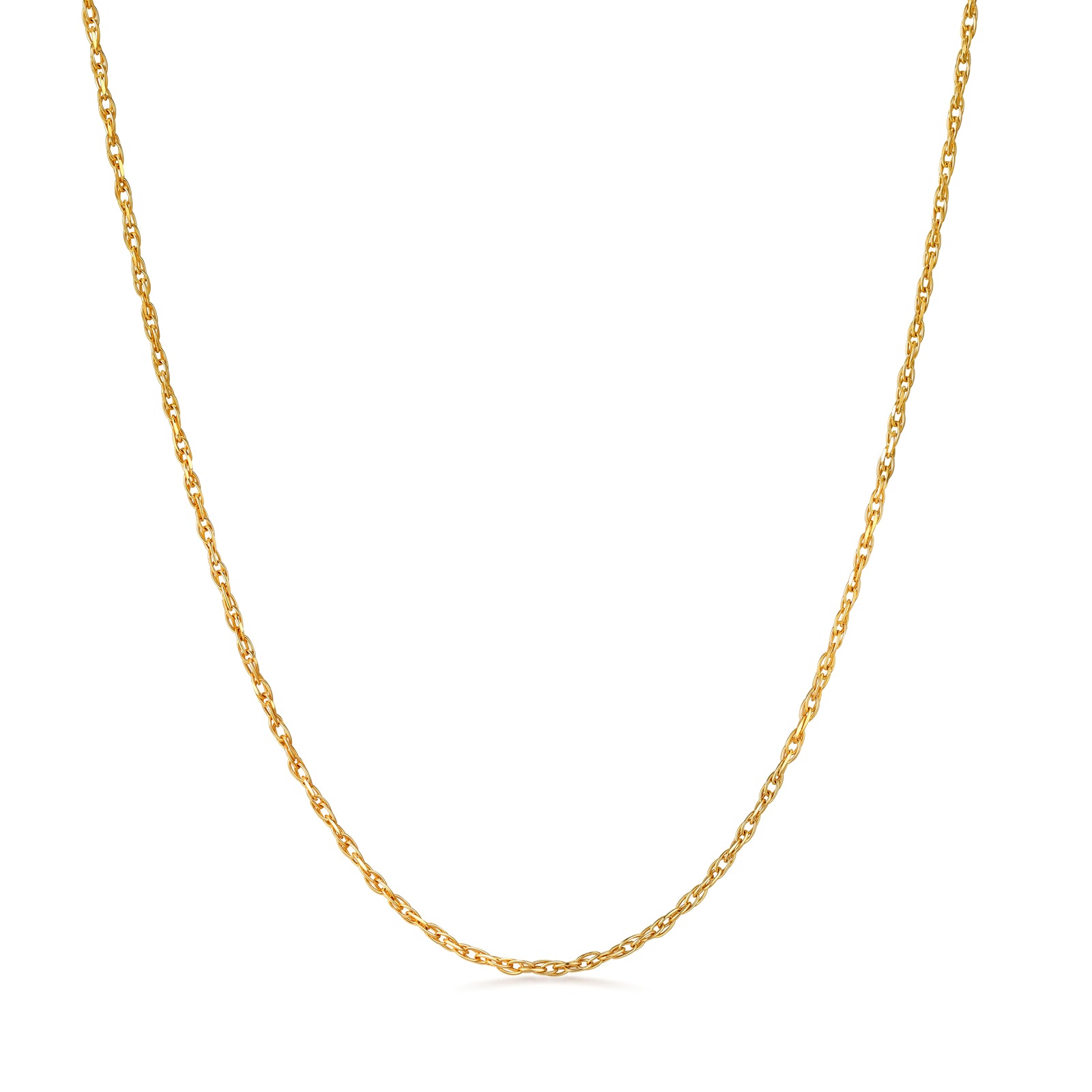 18K Solid Gold Twisted Chain Necklace (0.8mm)