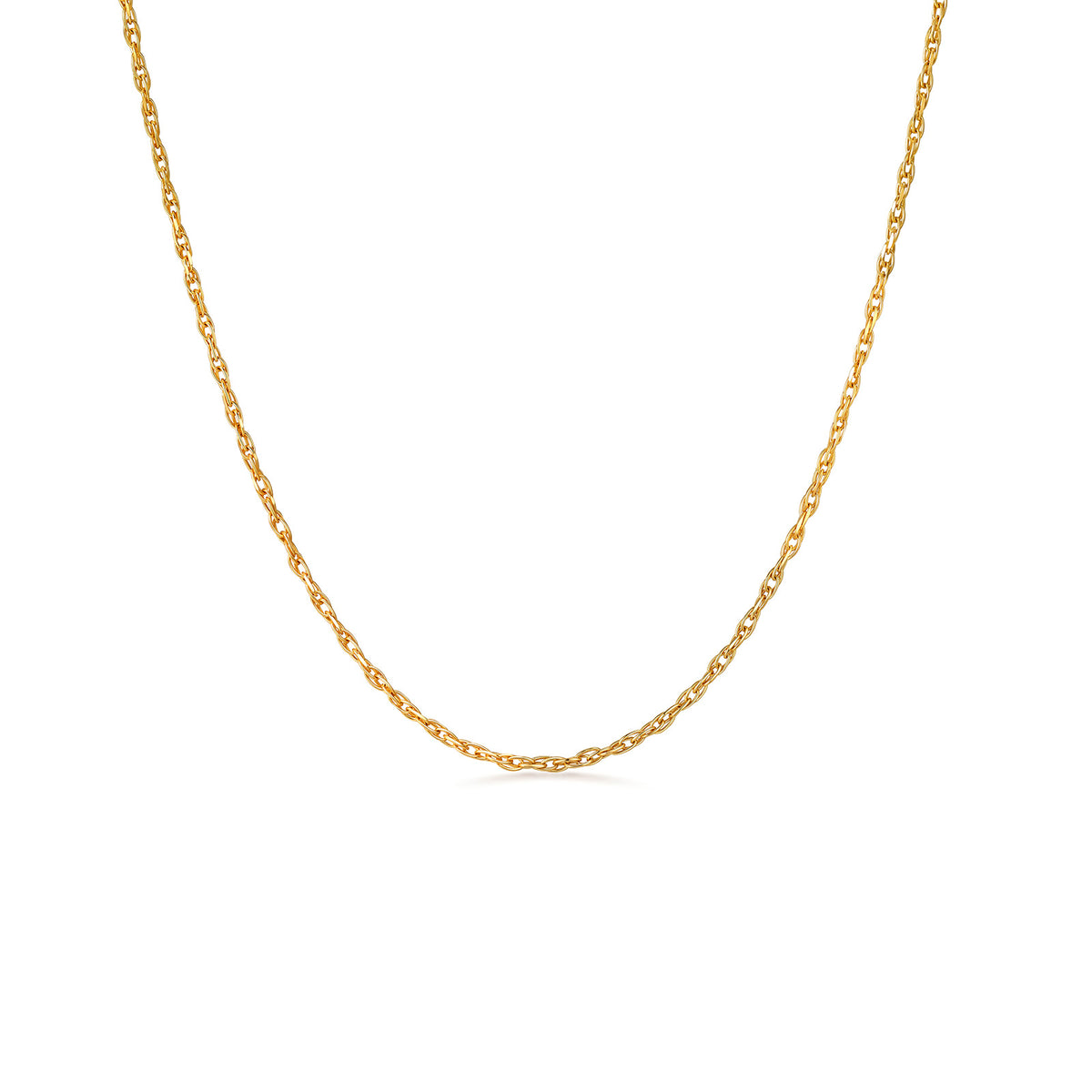 0.8mm 18K Yellow Gold Twisted Chain Necklace | 17.4"