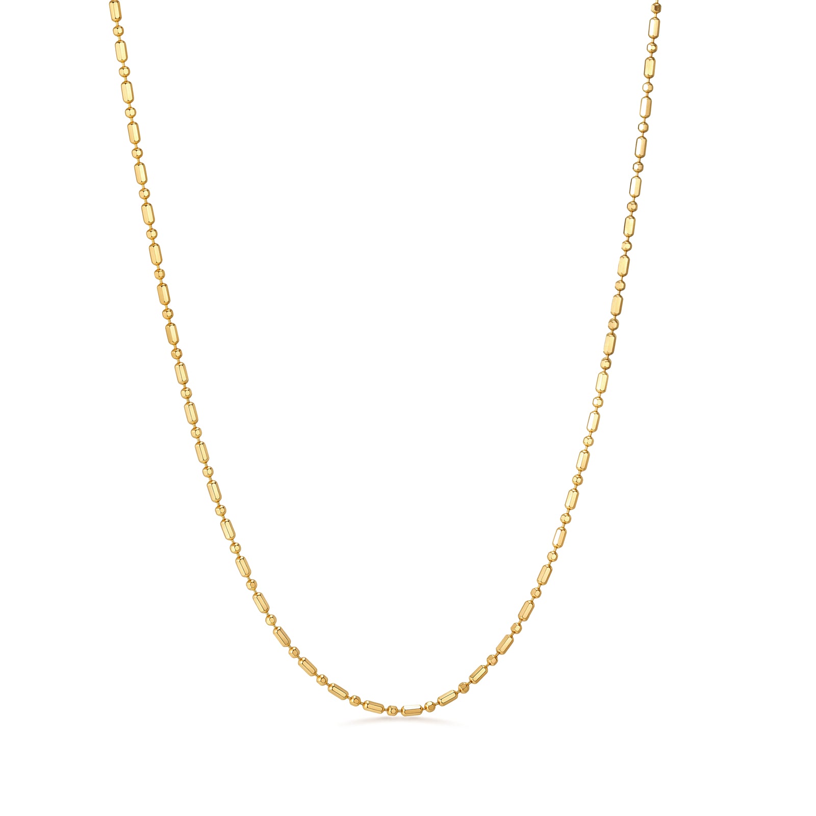 18K Solid Gold Station Bar chain  Necklace