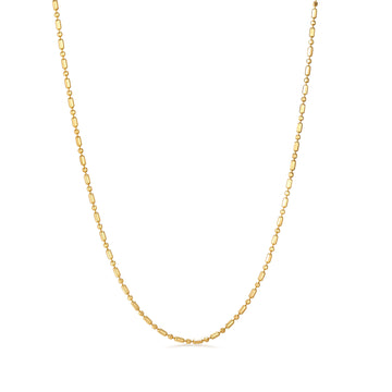 18K Solid Gold Station Bar chain  Necklace