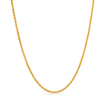 K18 Yellow Gold Diamond-Cut Woven Sequin Chain Necklace