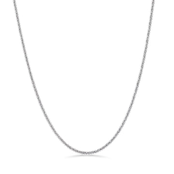 K18 White Gold Diamond-Cut Woven Sequin Chain Necklace