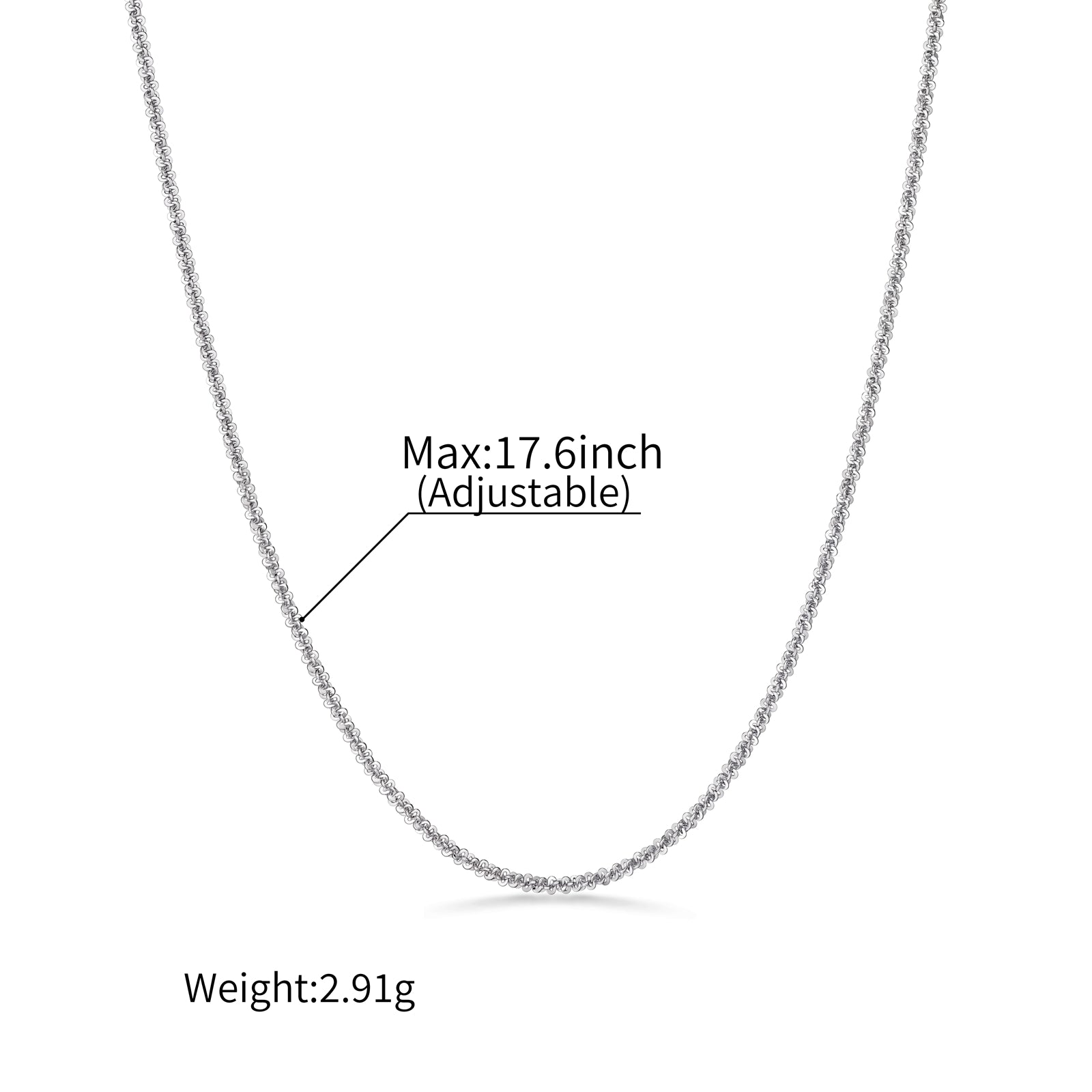 18K Yellow&White Gold Diamond-Cut Woven Sequin Chain Necklace（0.8mm）