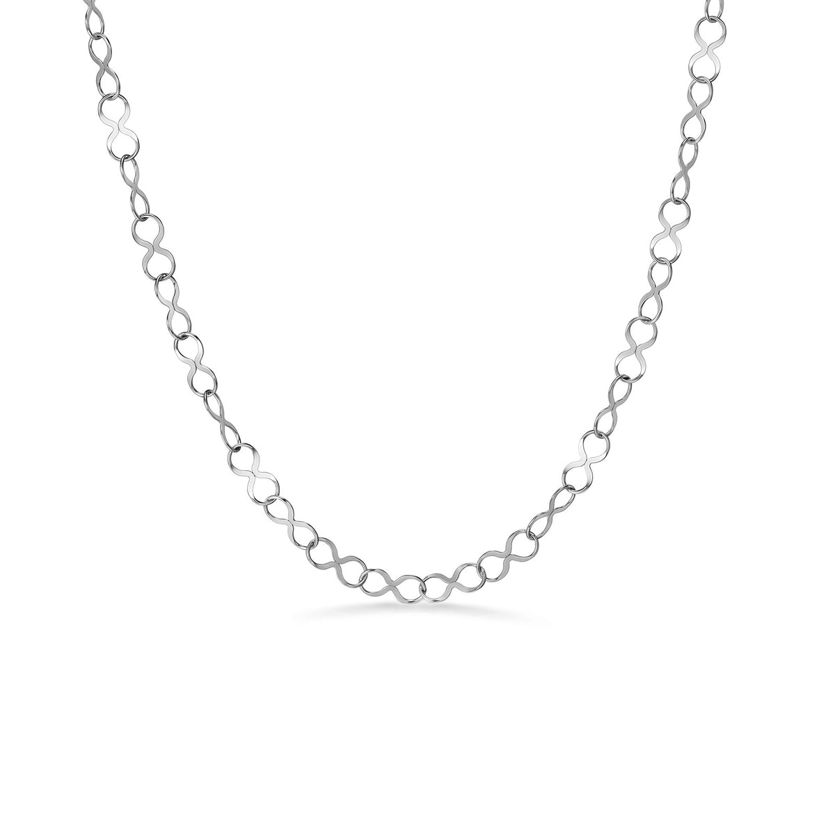 18K White Gold Lace-Style Interwoven Link Necklace| 15.8"/17.7"/19.7"