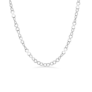 18K White Gold Lace-Style Interwoven Link Necklace| 15.8"/17.7"/19.7"