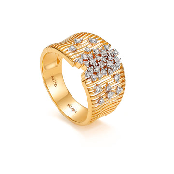 0.4ct Natural Diamond Open‑Work Starry Ring in 18K